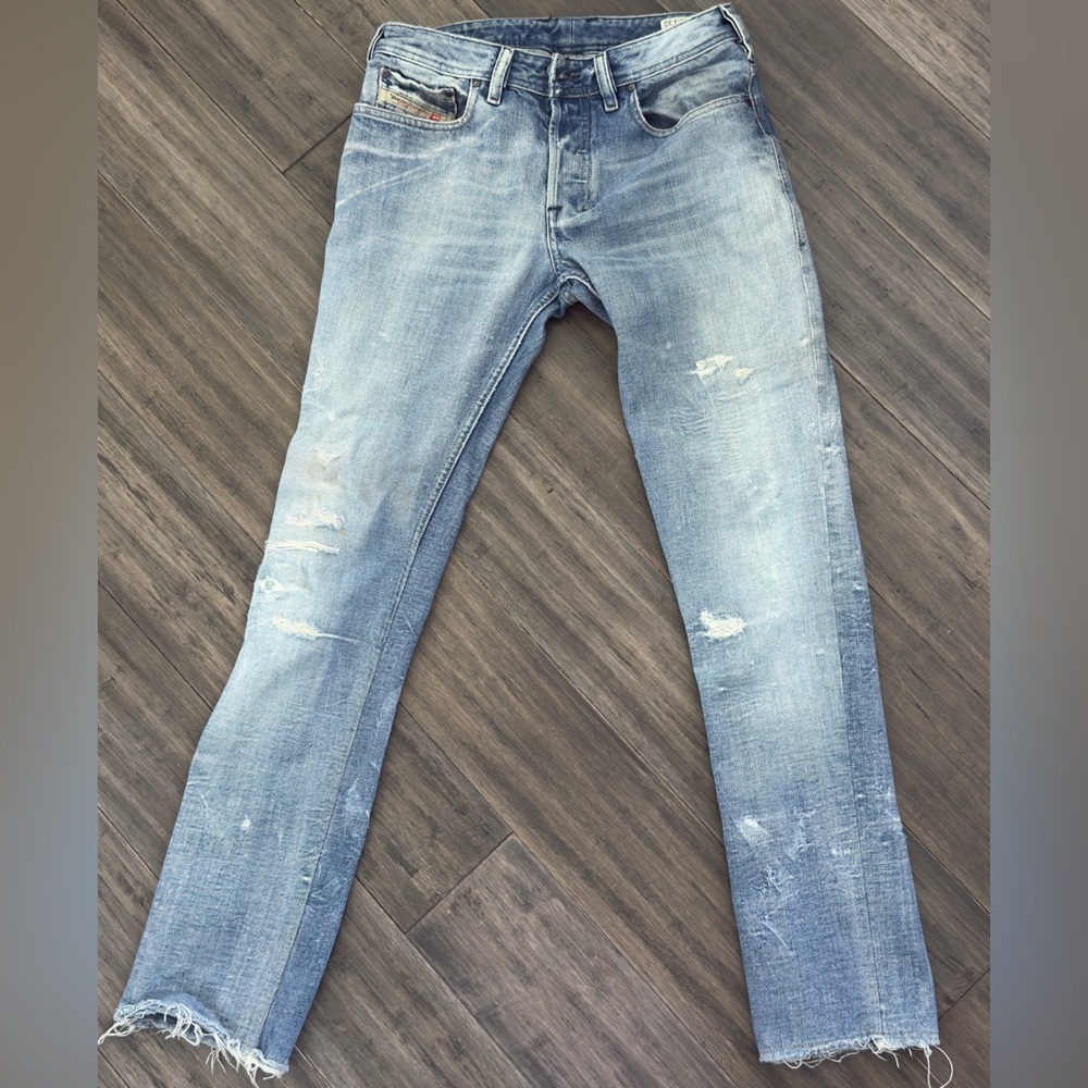 Diesel Men's Straight Jeans - Faded Blue